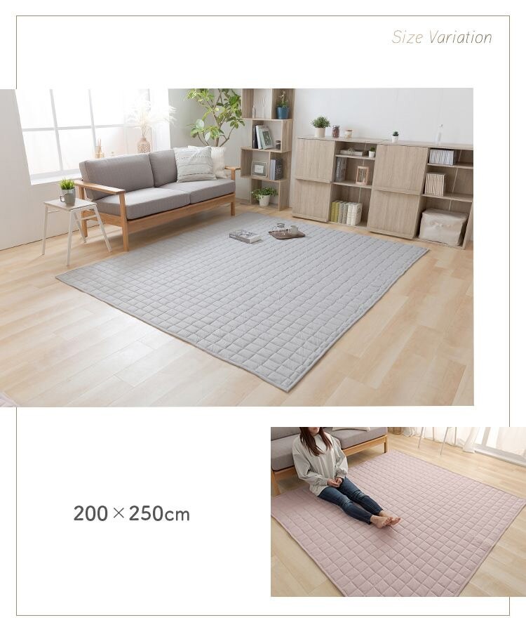 ラグ オーガニックコットンラグ オーガニックコットン100% 丸洗い可能 130cm&times;185cm ライトグレー8