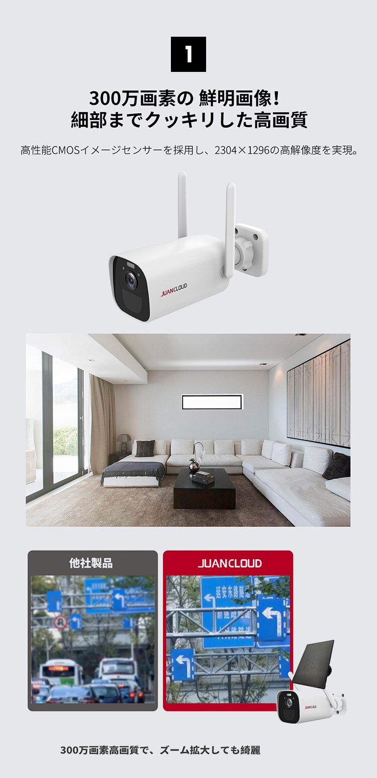 バッテリーIPカメラ＋ソーラーパネルセット 白【前払い不可】【代引き不可】【同梱不可】2