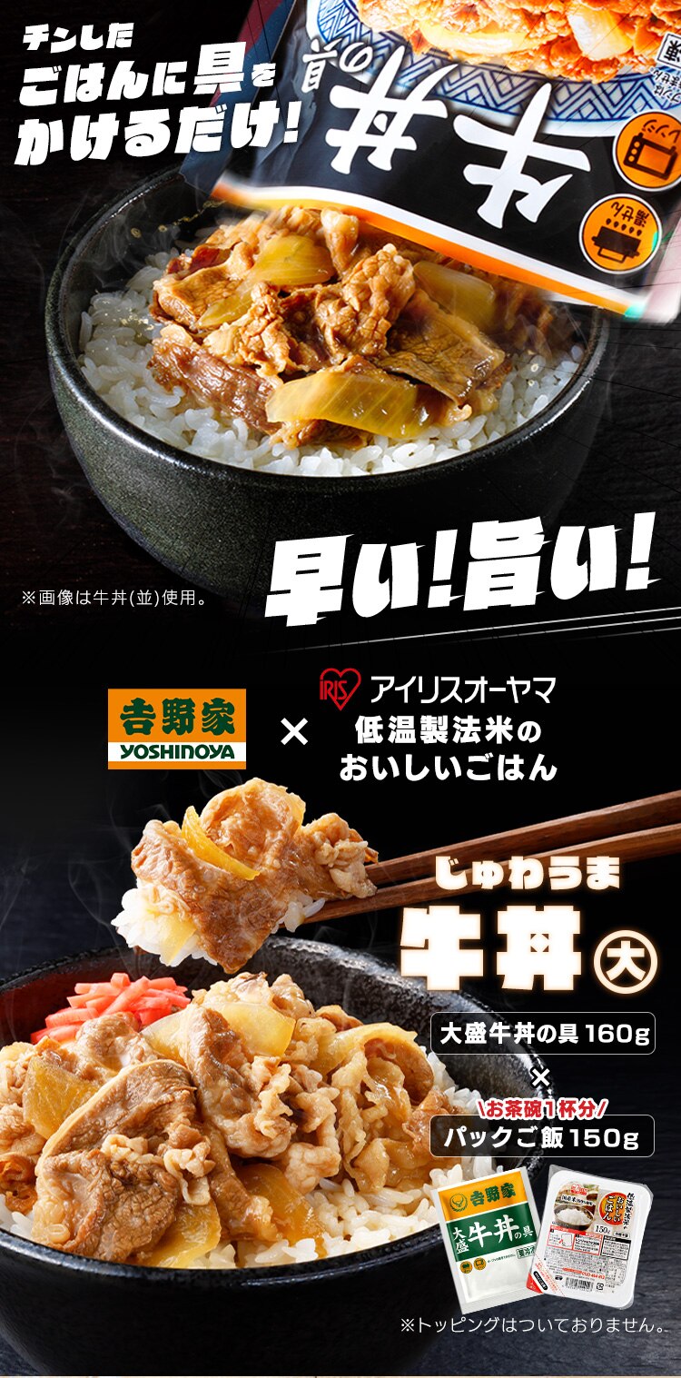吉野家 冷凍牛丼の具 大盛 160g 30食セット パックご飯 150g&times;40パック【代引き不可】0