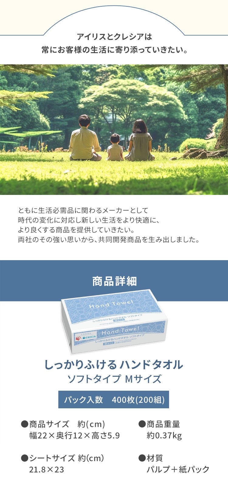 ハンドタオル 1パック Mサイズ 日本製紙クレシア4