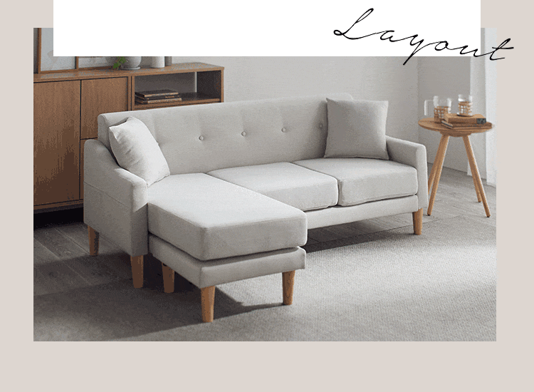 ソファ 3人掛け カウチソファ レイアウト自由自在 CCS-3S アイボリー1