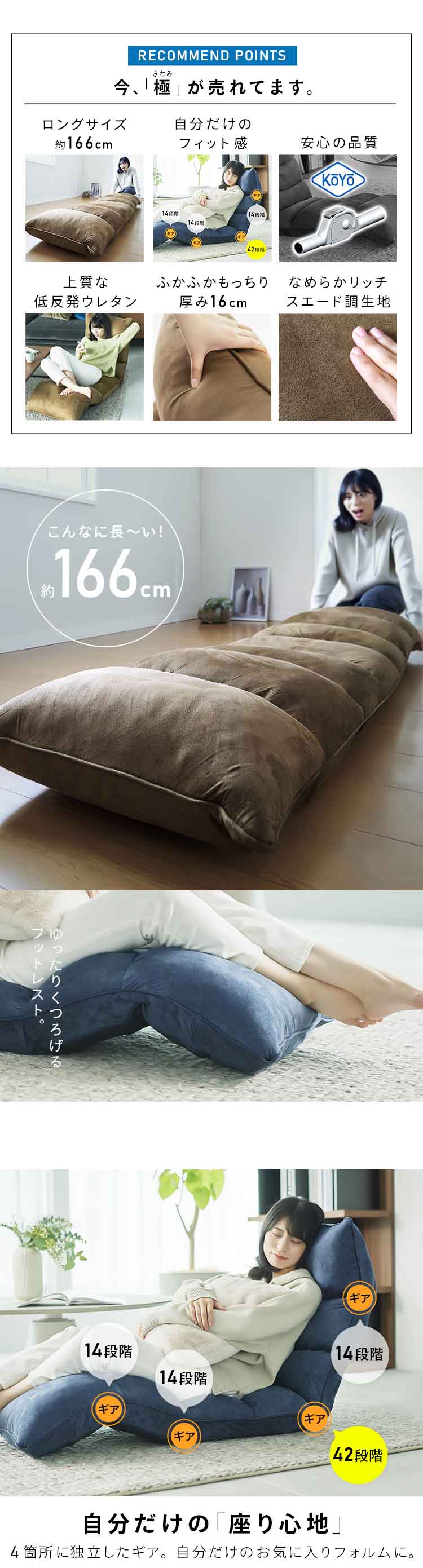 座椅子 NFC-02 グレー1