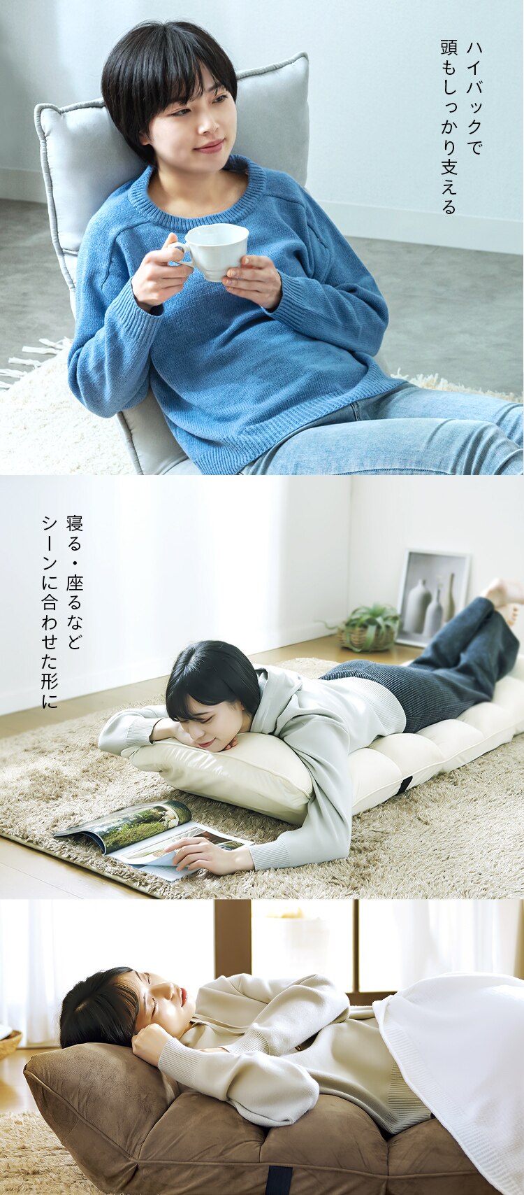 座椅子 NFC-02 グレー3