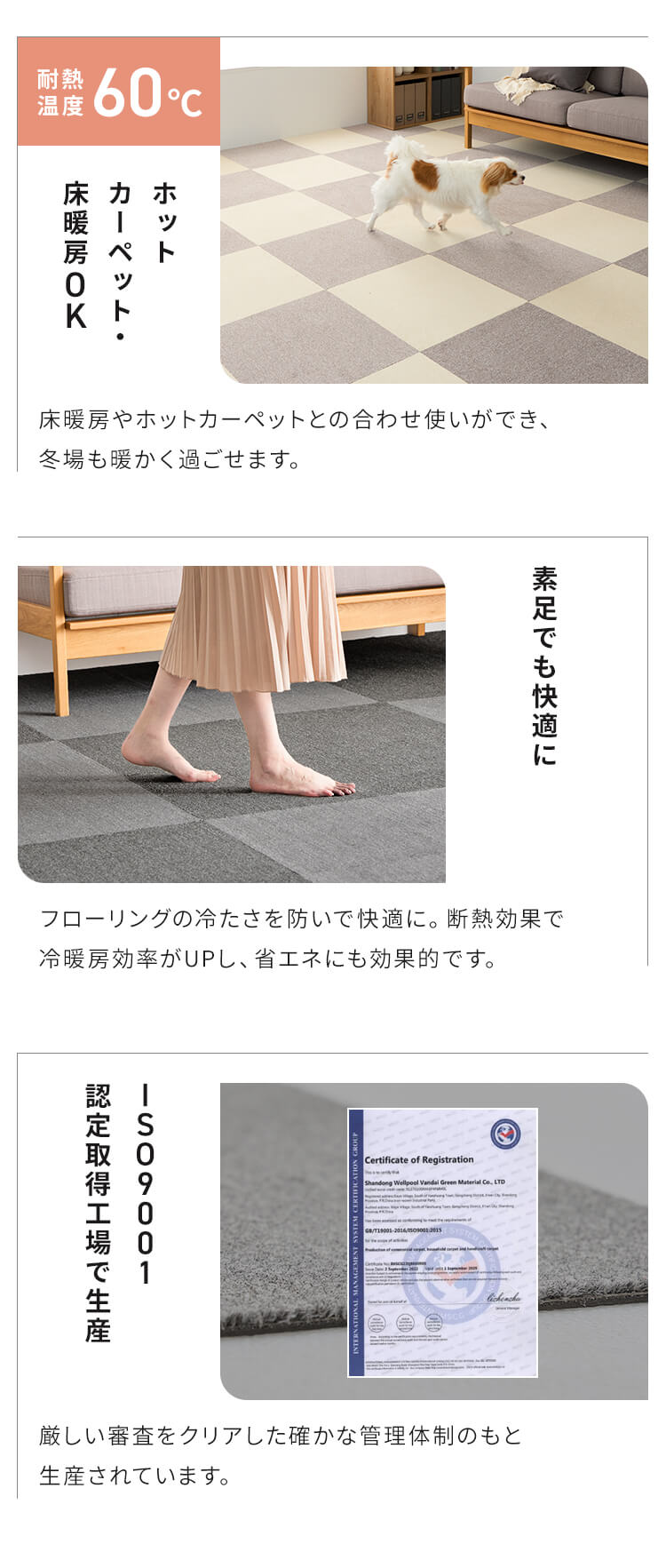 消臭タイルカーペット 50&times;50 TKP-SS50 ミックスアイボリー7