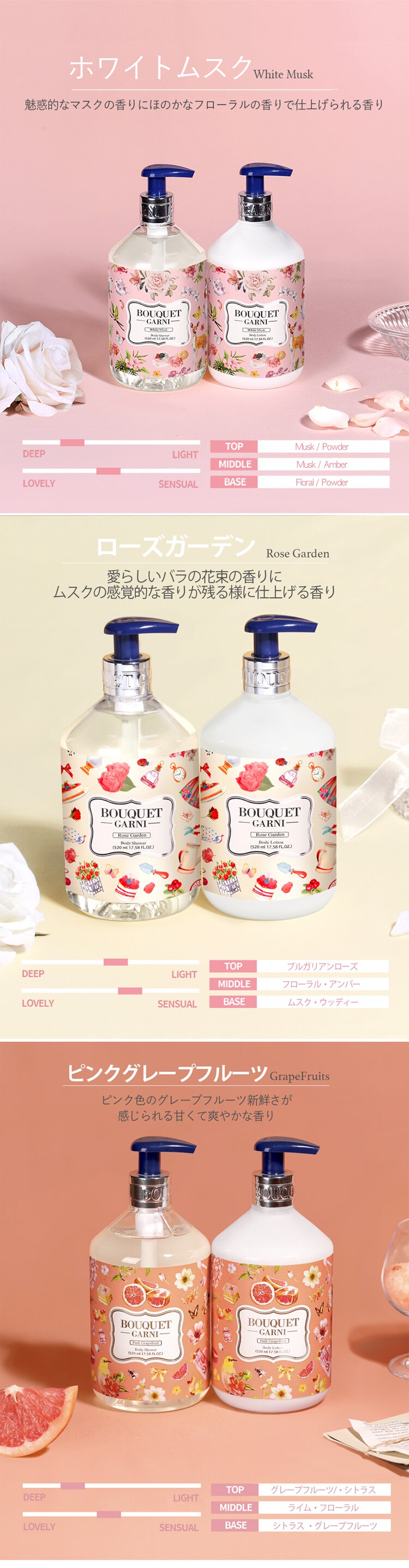 Bouquet Garni ボディシャワー バニラムスクの香り 500ml 4