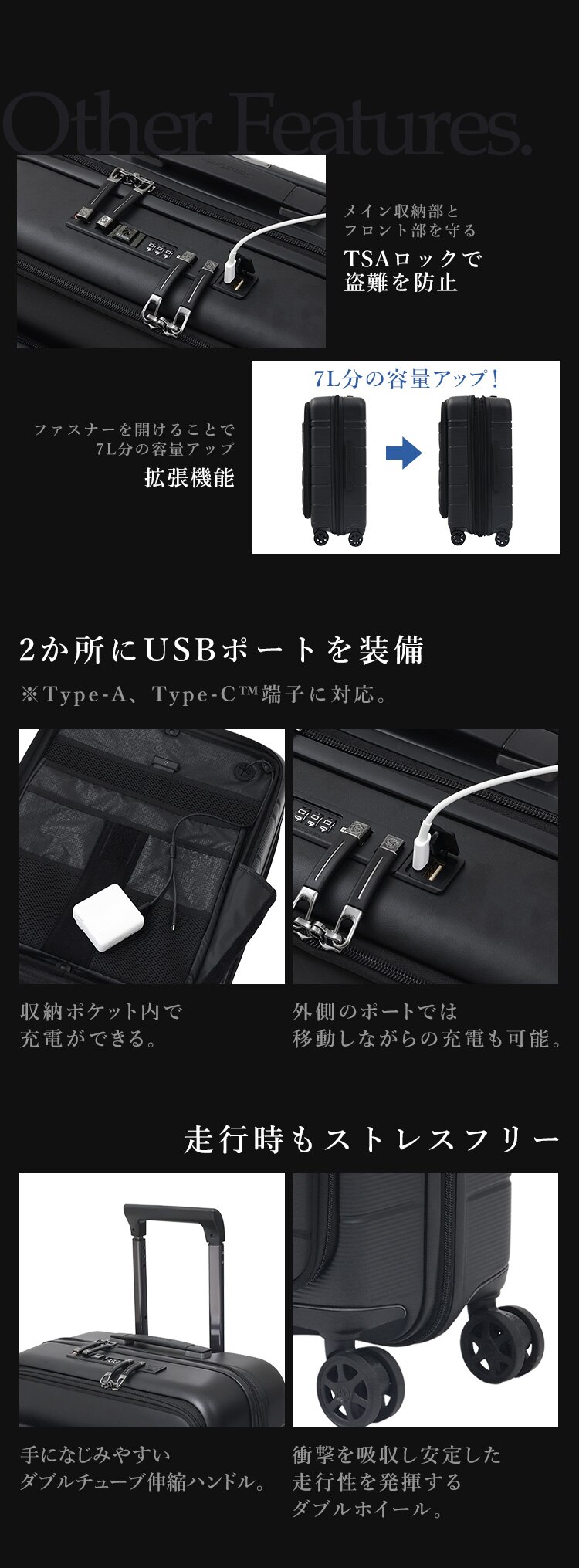 スーツケース サムソナイト 41〜48L 1〜3泊 ダブルキャスター 拡張機能付き NEOPOD スピナ EXP 55/20 ミッドナイトブルー3