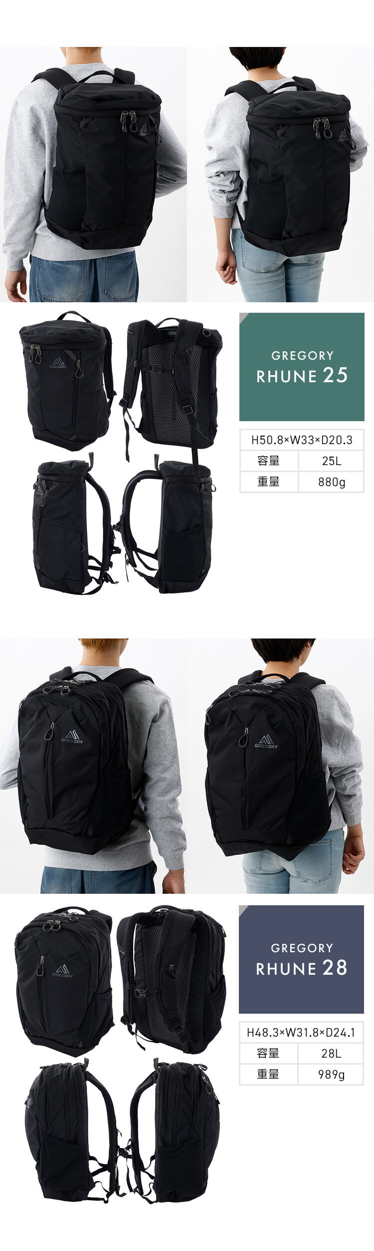 Gregory RHUNE 25 CARBON BLACK RHUNE 25【前払い不可】【代引き不可】【同梱不可】8