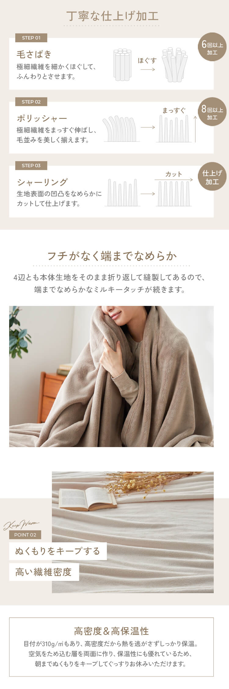 ミルキータッチ毛布 S グレー2