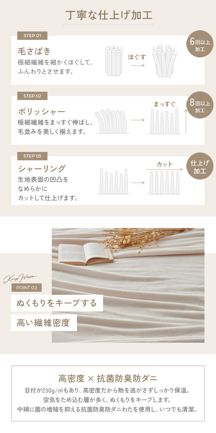 ミルキータッチ枕パッド グレージュ2