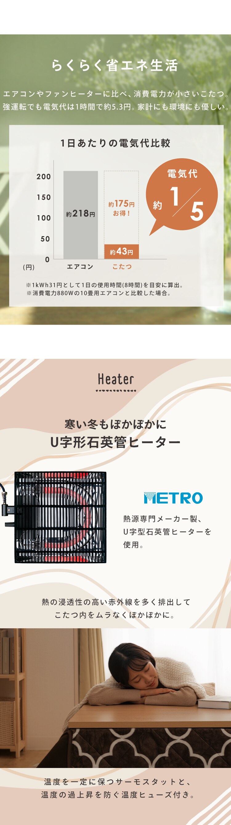 ヴィンテージこたつ 本体 120&times;80cm 長方形 SJ-K15-IR 天板Bナチュラル【前払い不可】【代引き不可】【同梱不可】3