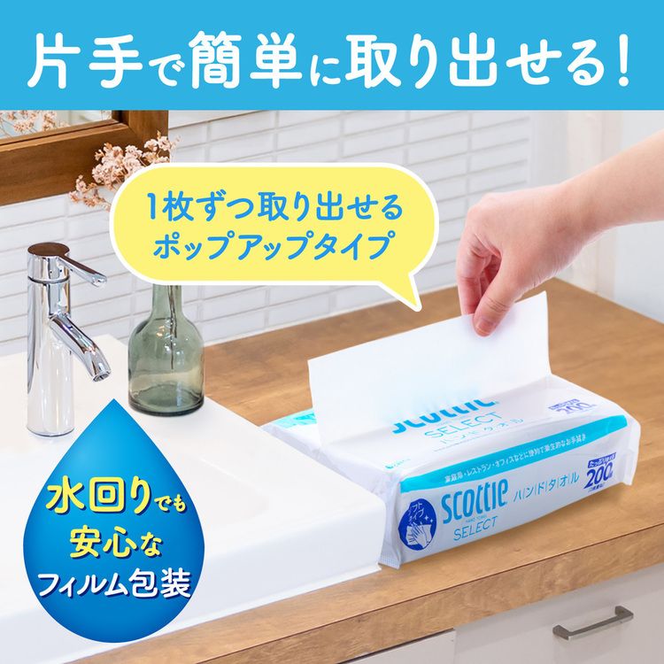 スコッティ セレクト ハンドタオル 200組(400枚)&times;3コパック4