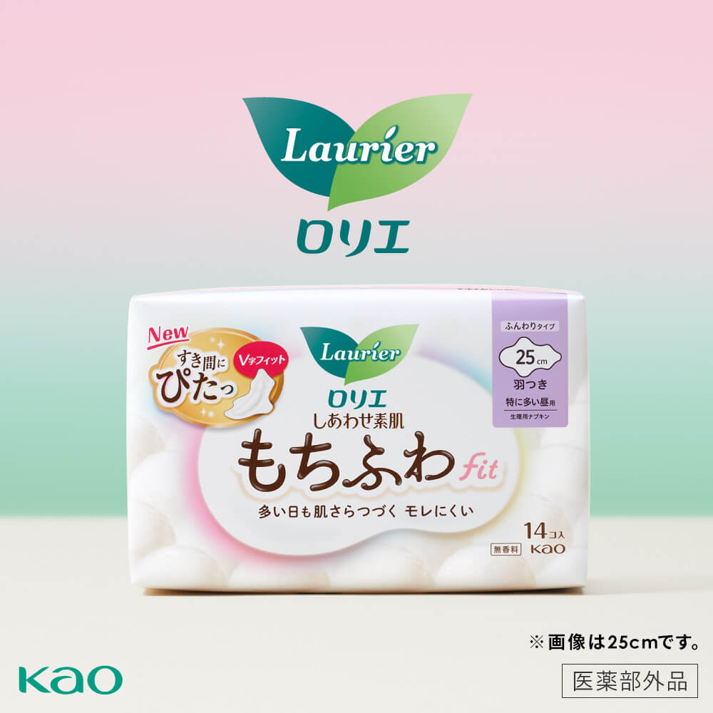 ロリエ しあわせ素肌 もちふわfit 特に多い昼用 羽つき 14コ 25cm 0