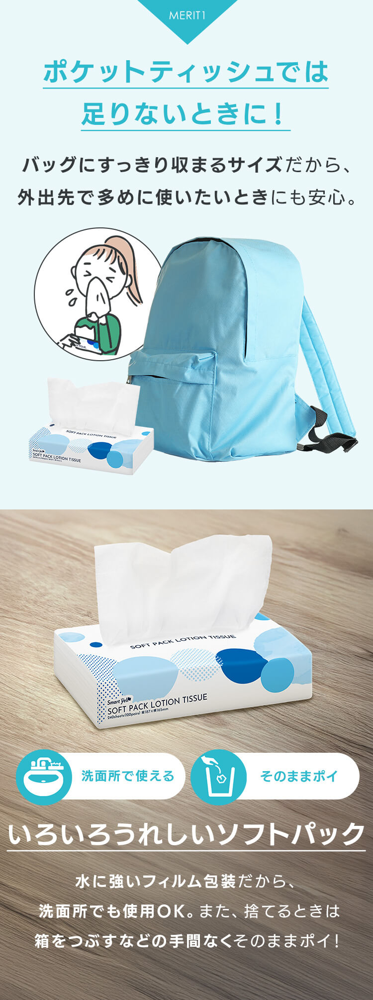 【30個セット】保湿ティッシュ 240枚(120組)5個パック&times;6個セット【SYCP】2