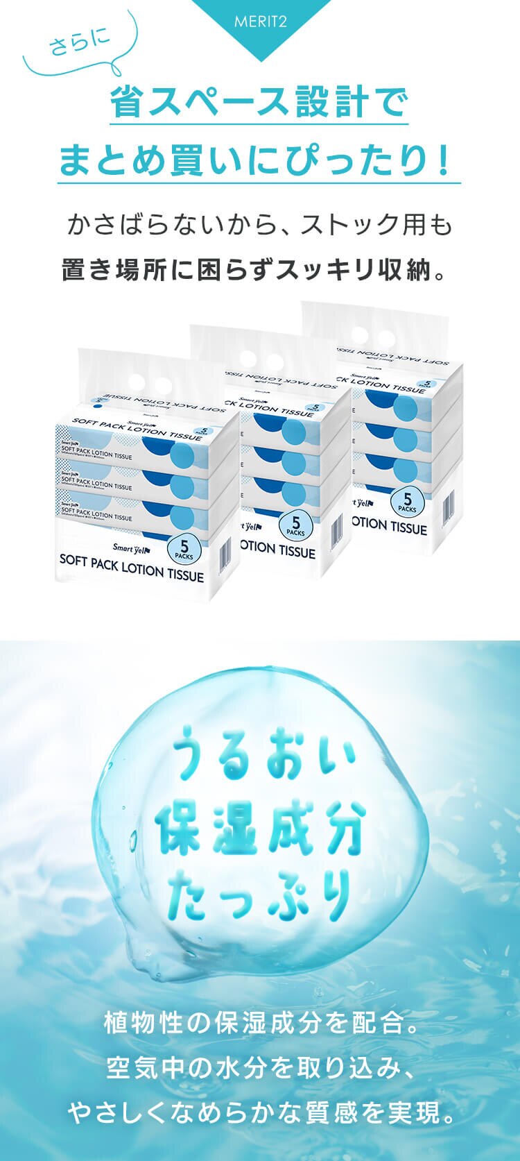 【30個セット】保湿ティッシュ 240枚(120組)5個パック&times;6個セット【SYCP】3