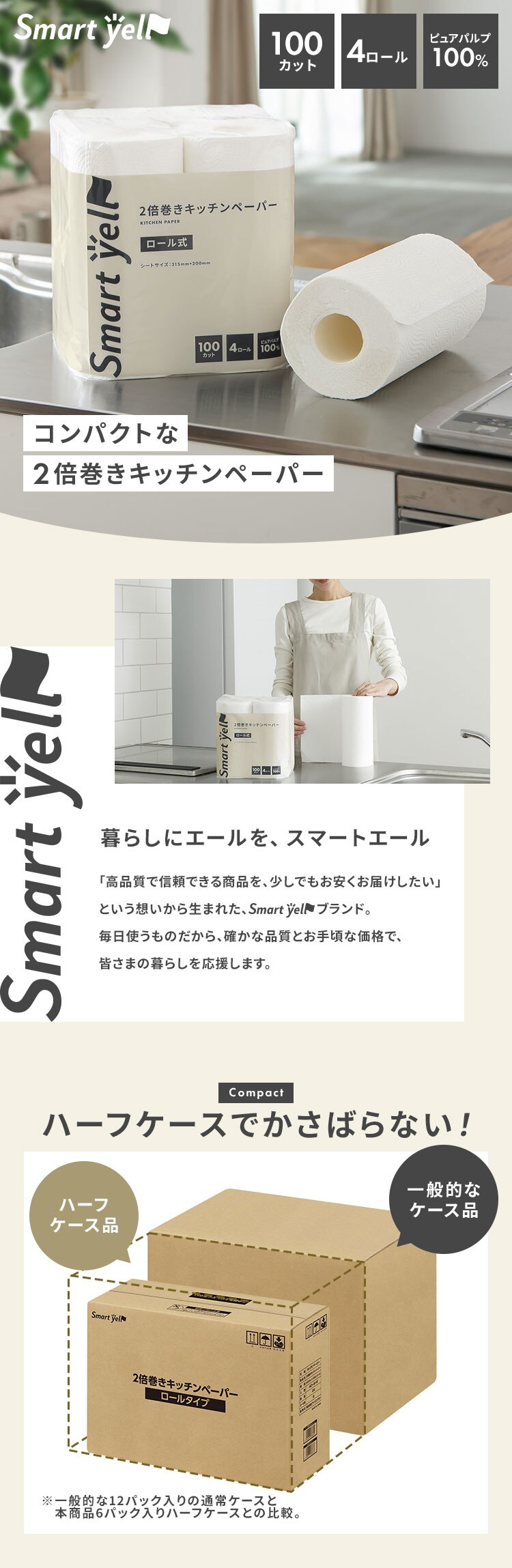 【24ロール】キッチンペーパー4ロール&times;6個セット 【SYCP】0