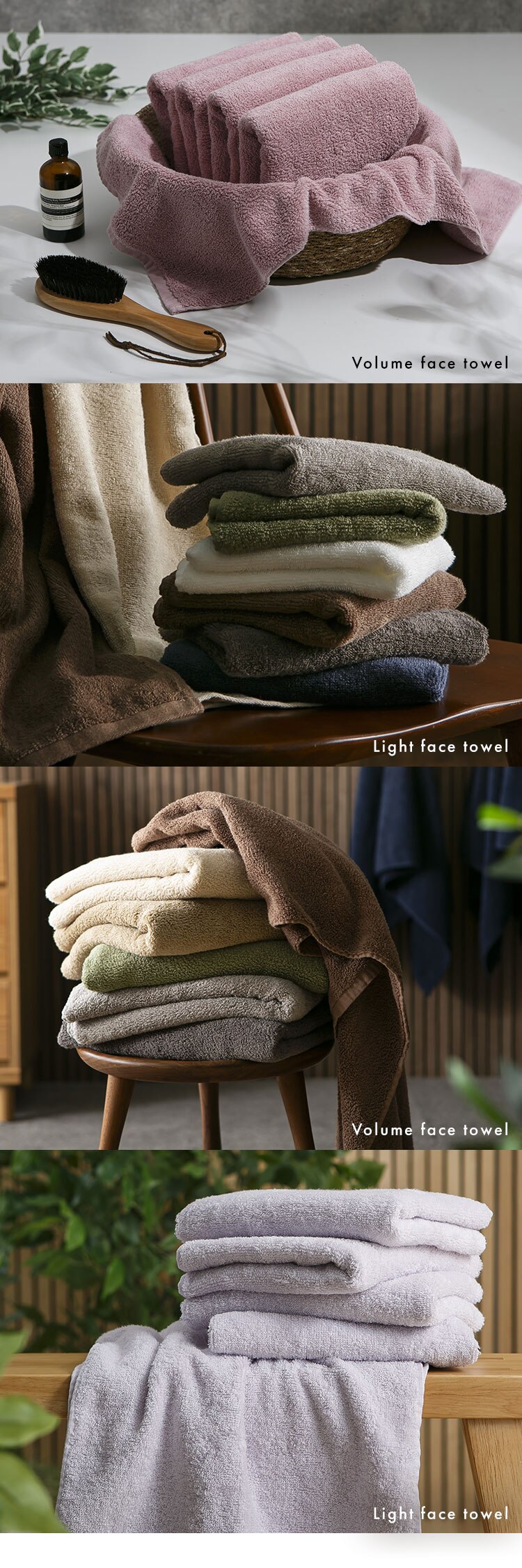 ボリューム吸水 フェイスタオル 5枚セット ホワイト【SYCP】5