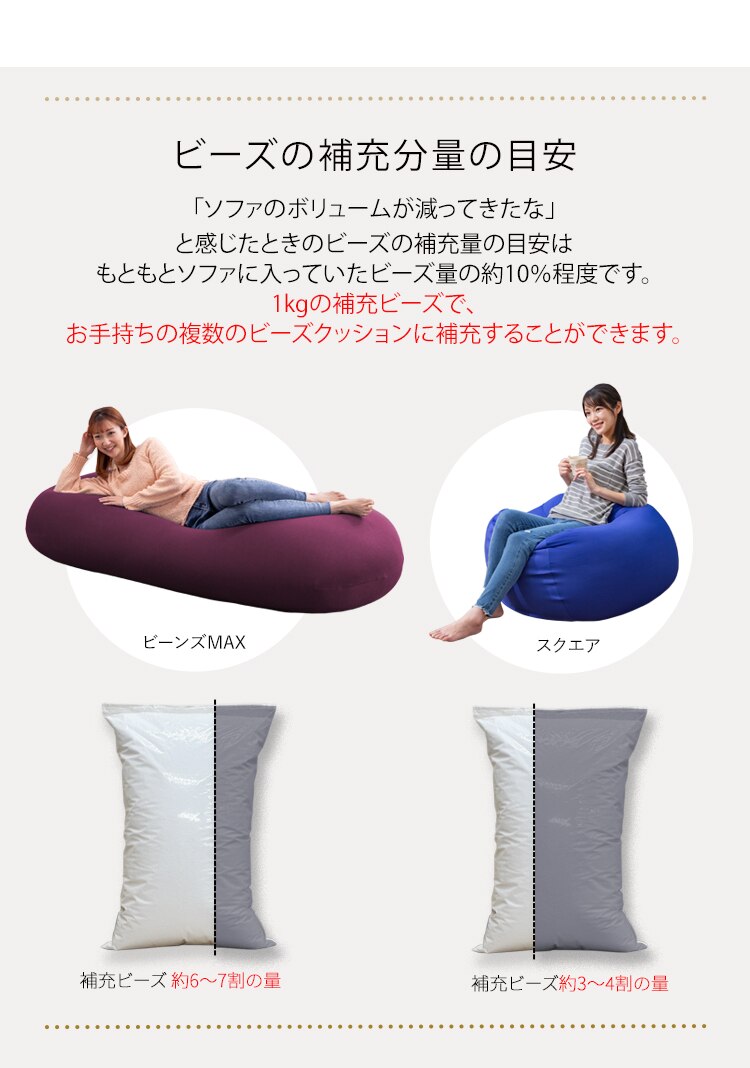 ビーンズMAX 補充用ビーズ 1000g ホワイト 2