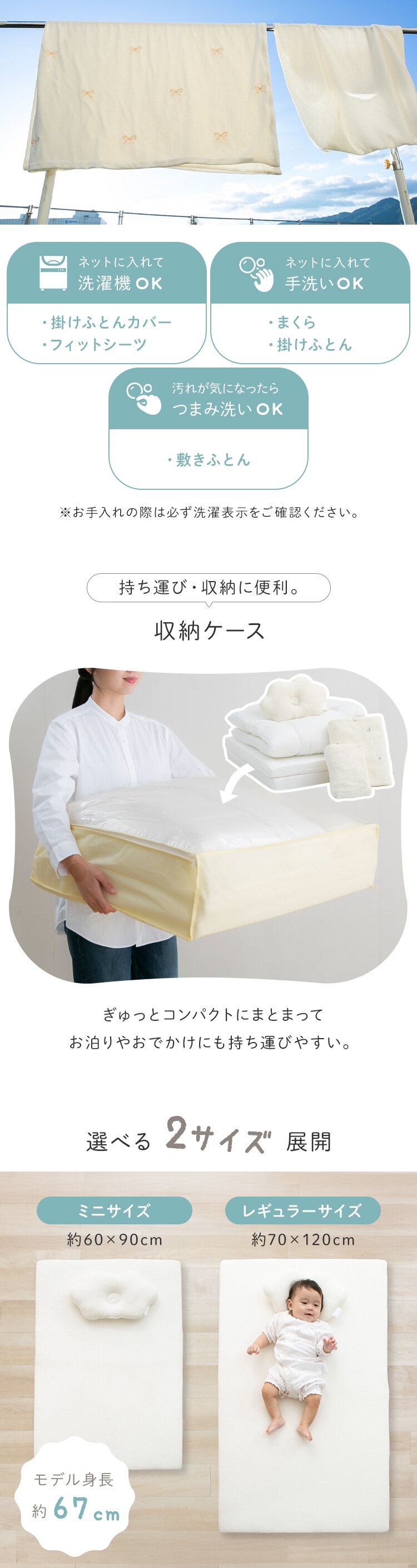 ミニサイズベビー組布団 6点セット フラワー【プラザセレクト】5