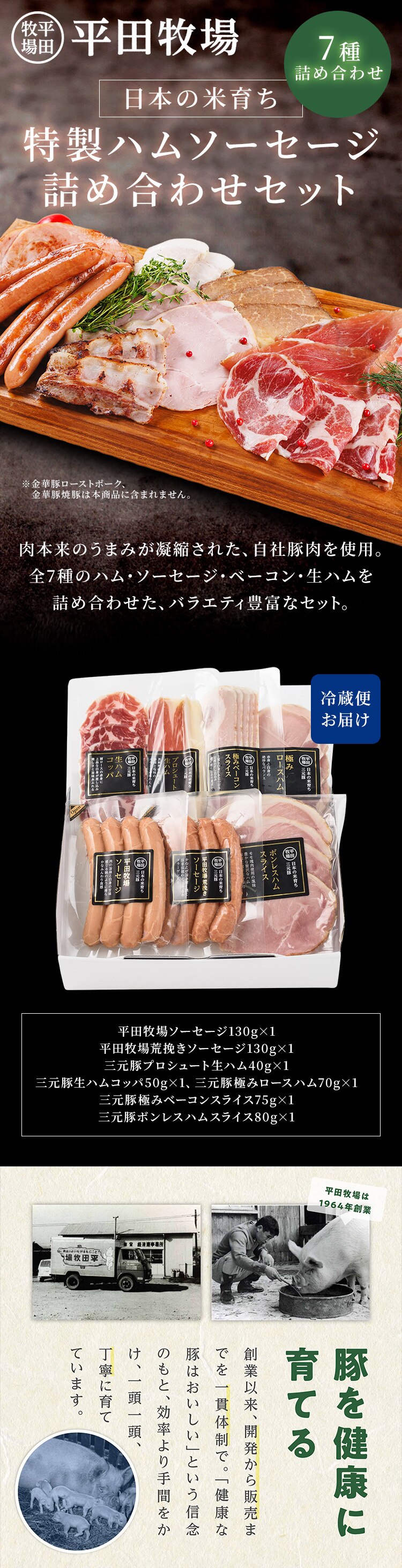 【10％OFFクーポン！】【平田牧場】平田牧場特製ハムソーセージ詰合せセット CHK23-40