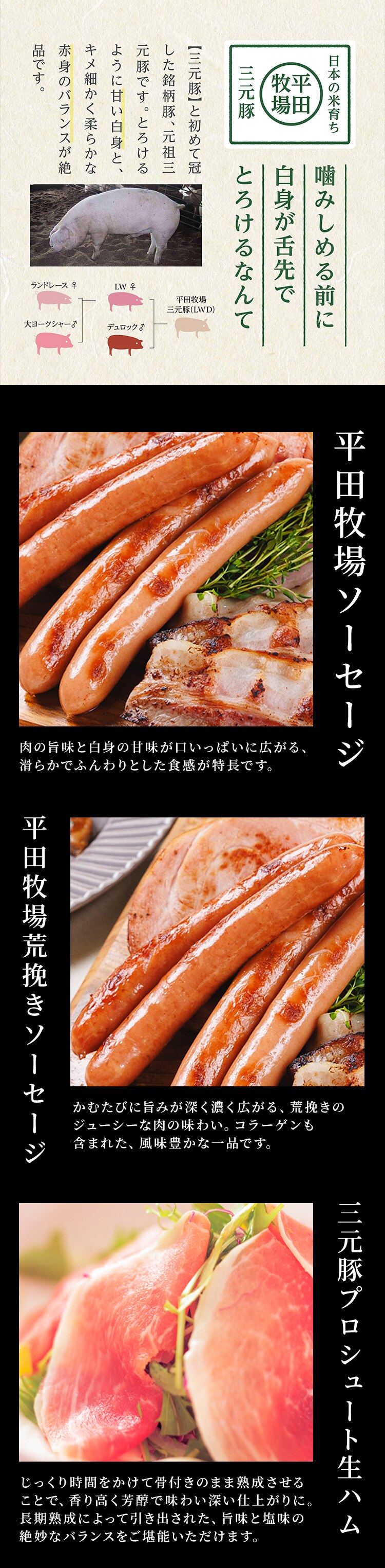 【10％OFFクーポン！】【平田牧場】平田牧場特製ハムソーセージ詰合せセット CHK23-41