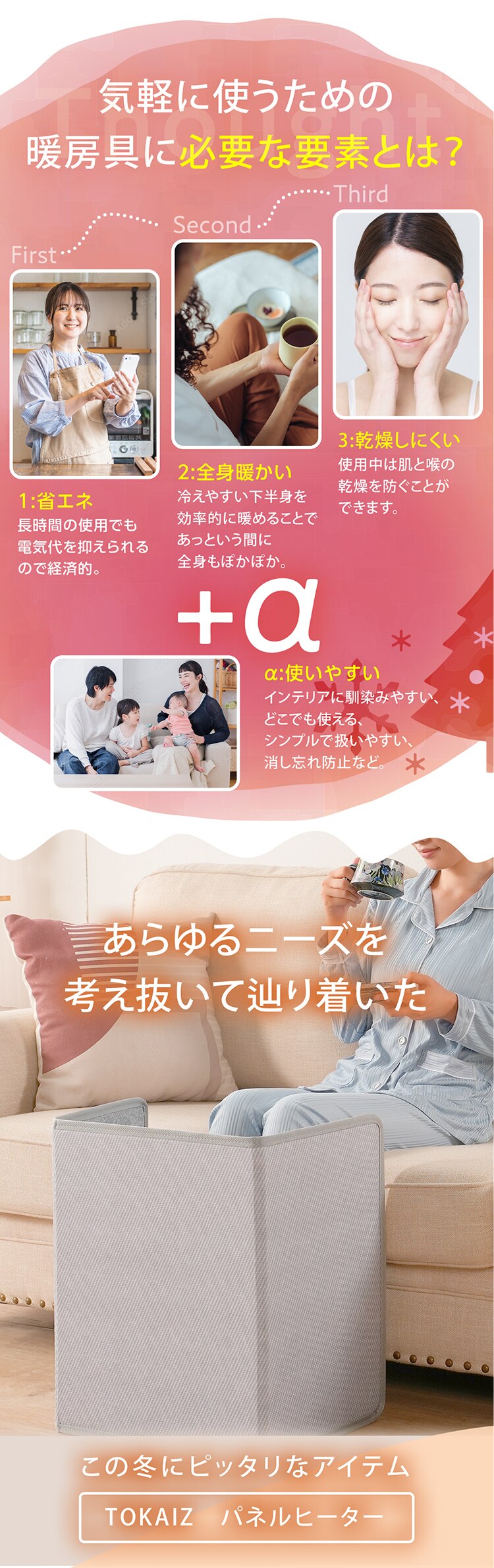 パネルヒーター 3面 TPH-002S-BR セピアブラウン4