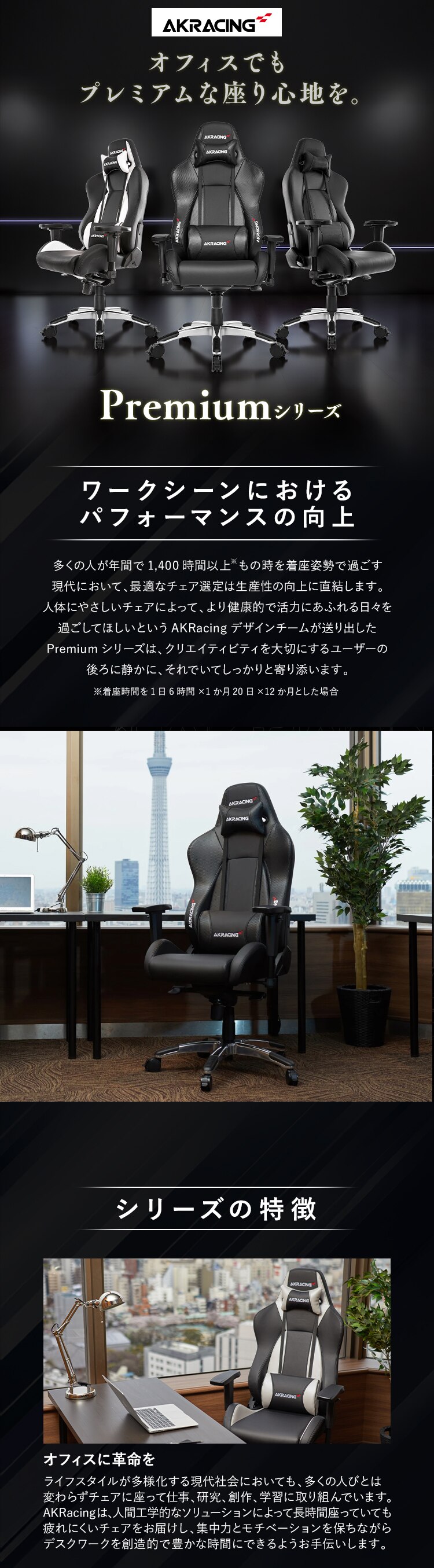 AKRacing エーケーレーシング ゲーミングチェア AKR-PREMIUM シルバー0