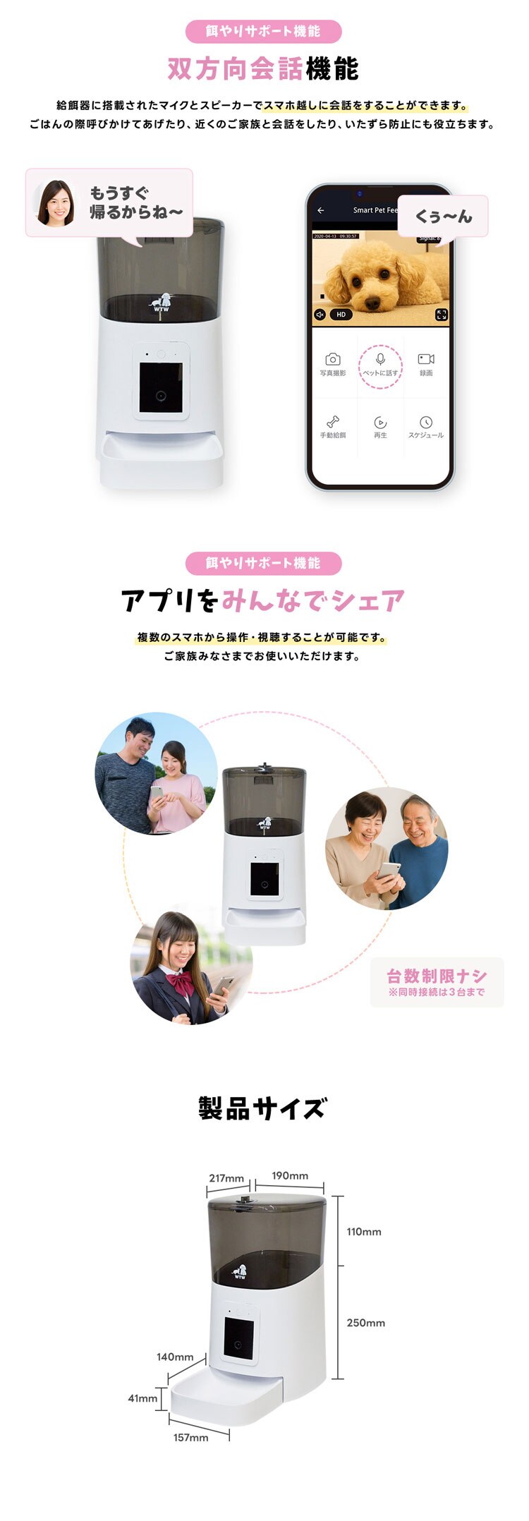 カメラ付き自動給餌器 WTW-IPET2971 5