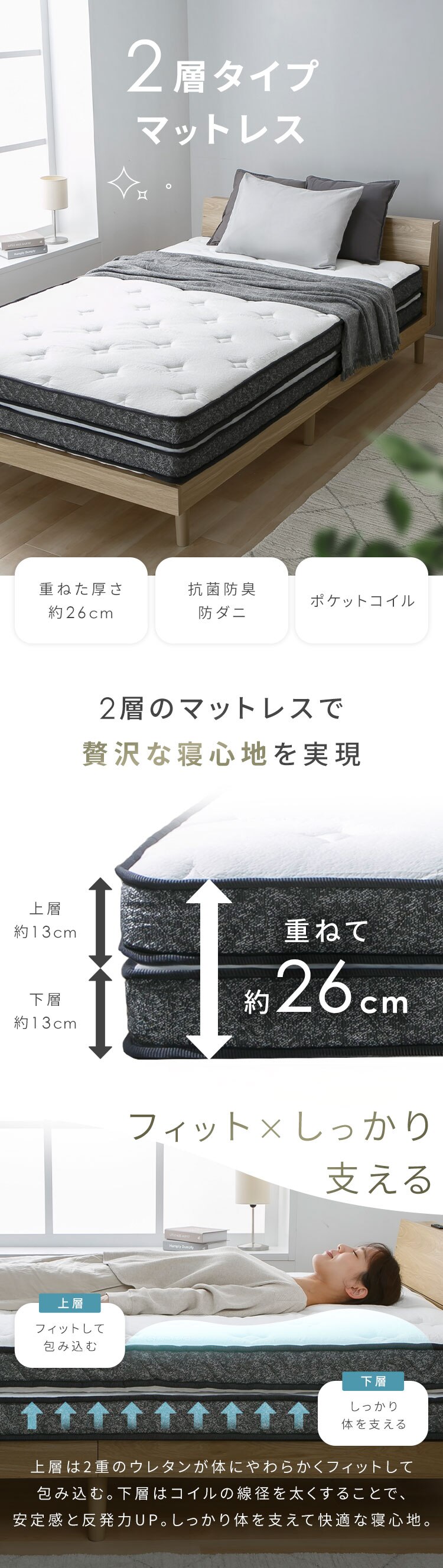 二層タイプマットレス S PC2 1