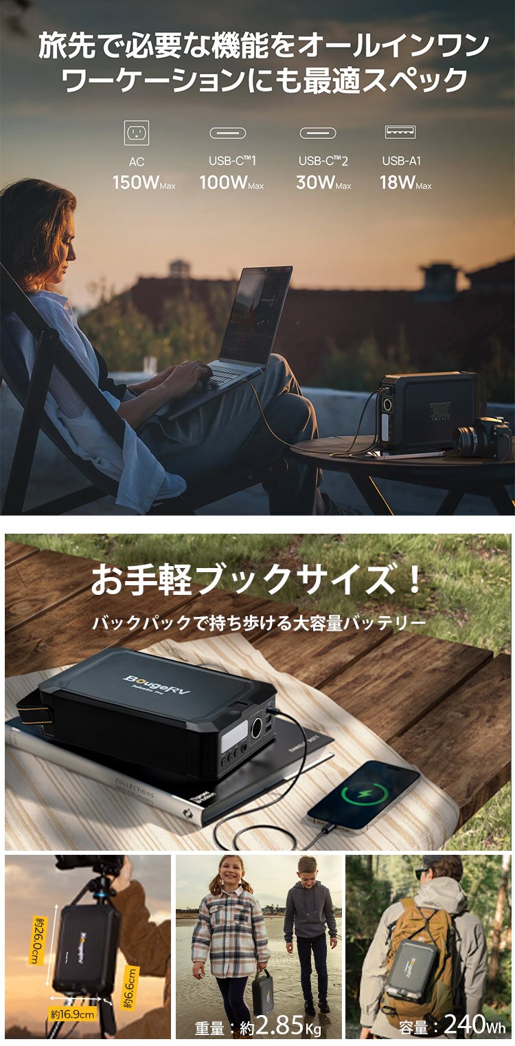 BougeRV ポータブル電源 JuiceGoPro 240Wh SYZ-240J 0