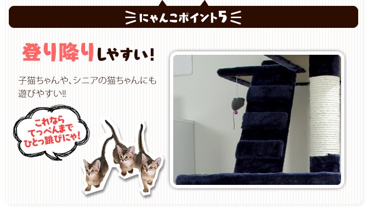 キャットタワー ビッグ ネイビー・ホワイト5