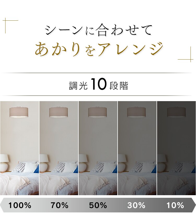 シーンに合わせて明るさを変えられる