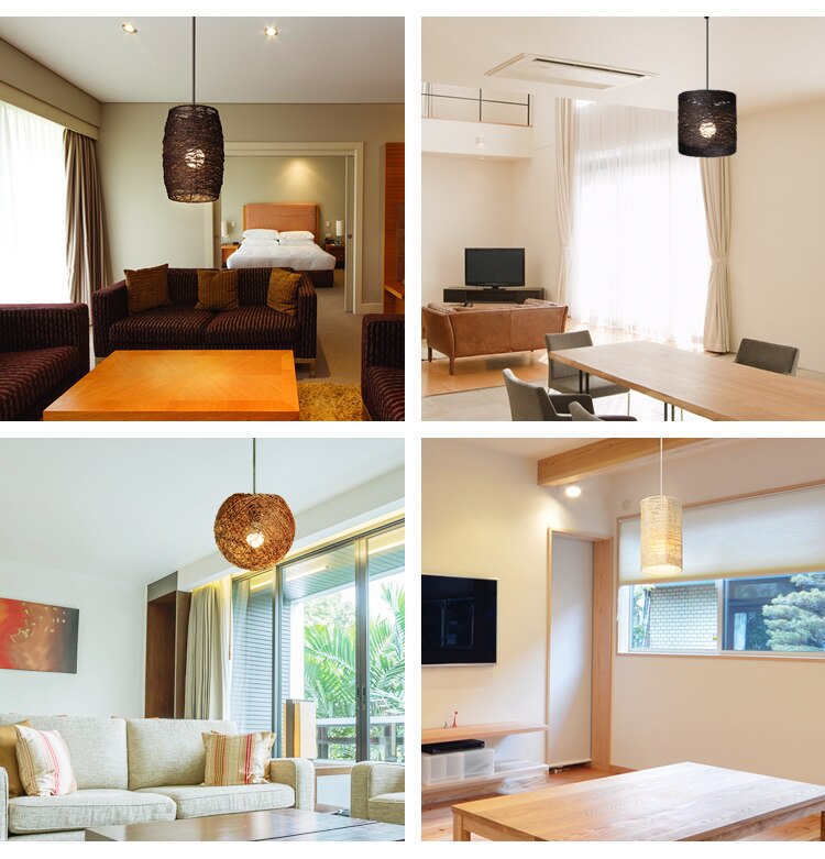 ペンダントライト LED 麻製 丸型 E26 Bantalanシリーズ PL8L-E26BT28EB1