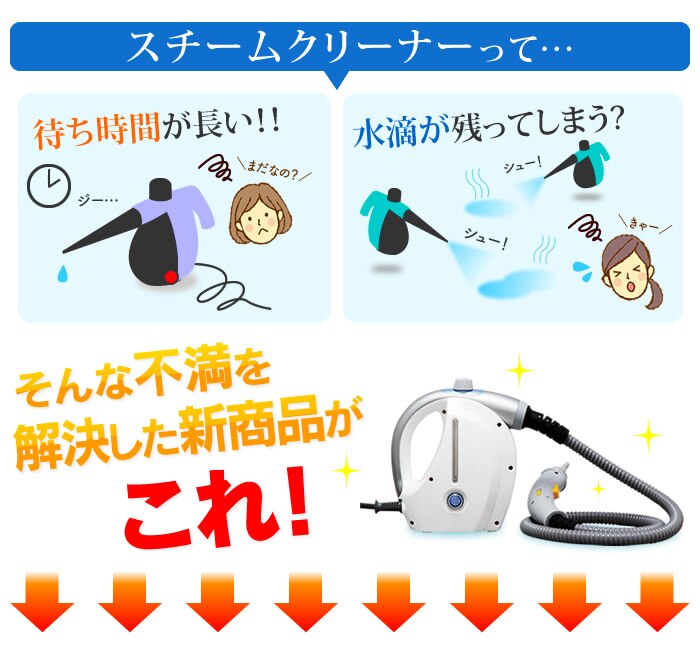 【18点セット】コンパクトスチームクリーナー HS-21P ホワイト【アイリスプラザオリジナル】2