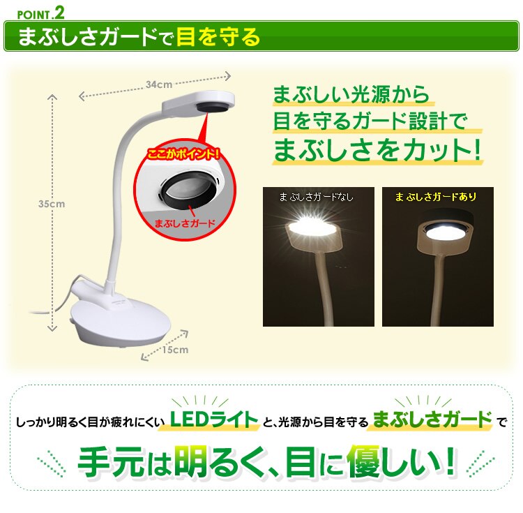 【POINT2】まぶしさガードで目を守る