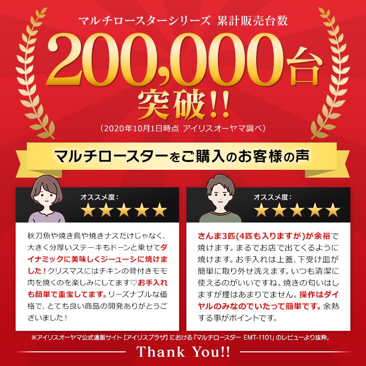 マルチロースターシリーズ累計販売台数 200,000台突破!!
