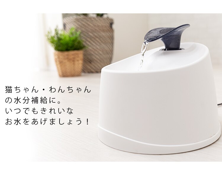 ペット用自動給水機 ホワイト/クリア PWF-20019