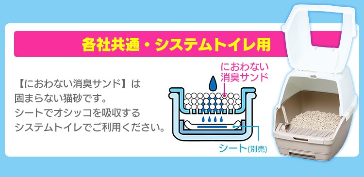 【4袋セット】システムトイレ用 におわない消臭サンド 6L TIA-6C 木 茶 猫砂7