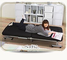 ソファベッド 1人掛け ベッド シングル 折りたたみ 肘掛け 14段階リクライニング 厚さ8cm OTB-SFN5