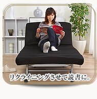 ソファベッド 1人掛け ベッド シングル 折りたたみ 肘掛け 14段階リクライニング 厚さ8cm OTB-SFN7