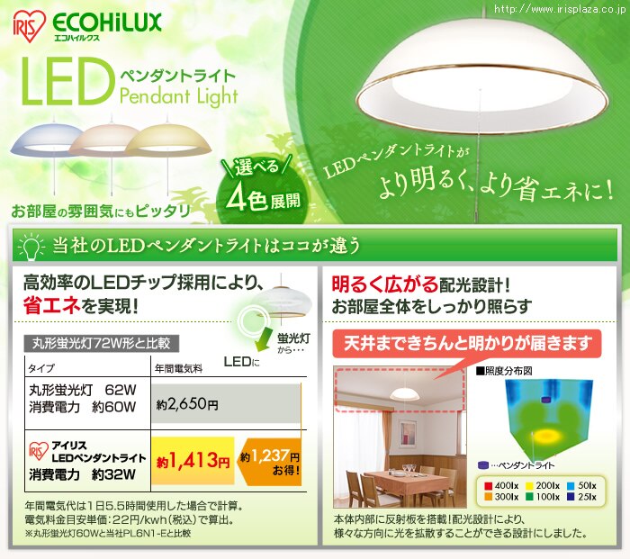 LEDペンダントライト【6〜8畳】3800lm【調光2段階+LED常夜灯】 PL8N1-P0