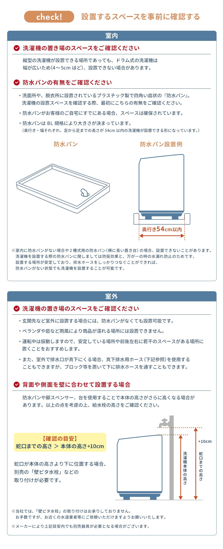 �ݒu����X�y�[�X�����O�Ɋm�F����