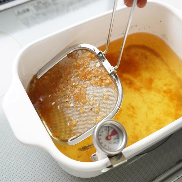 富士ホーロー 角型ホーロー天ぷら鍋 22cm フライヤーネット付き ホワイト TP-22KN.W 【プラザセレクト】