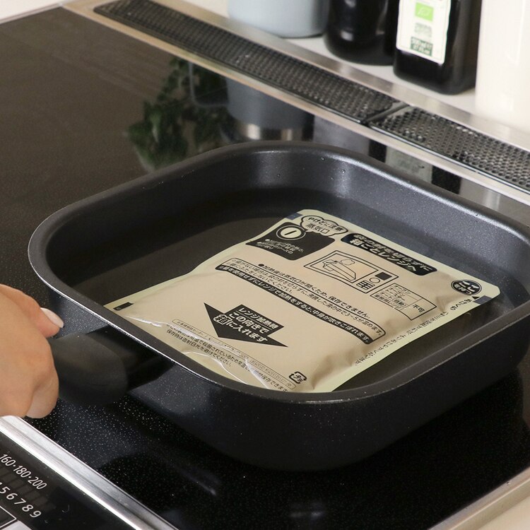 LIV PLUS 四角すぎる!フライパン 24cm ブラック ND-3633 【プラザセレクト】