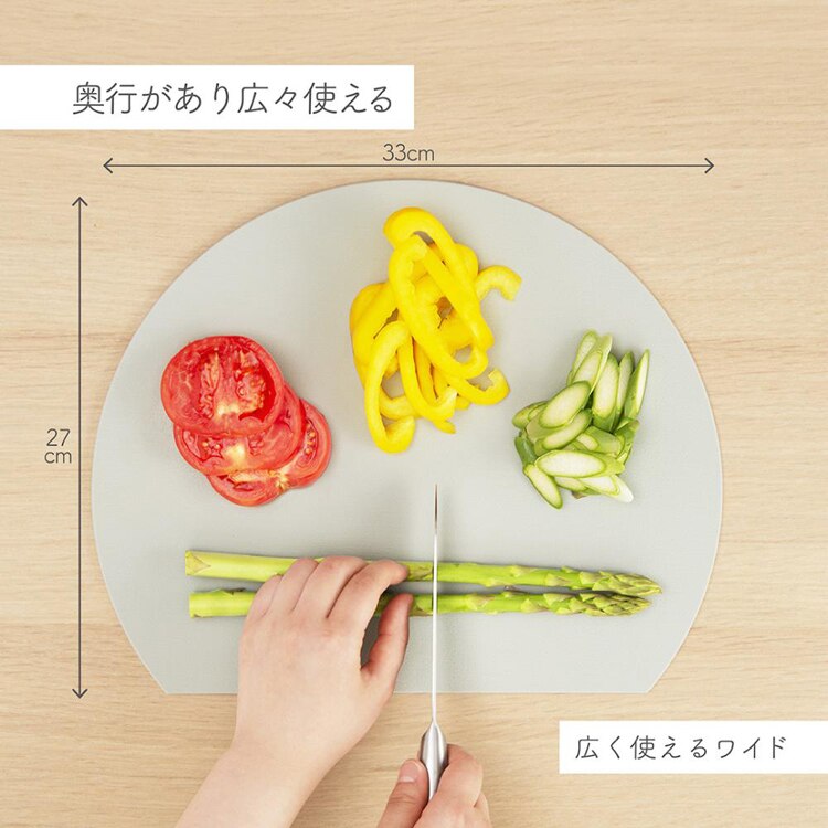 新輝合成 抗菌まな板 D型ワイド グレー 4464 【プラザセレクト】