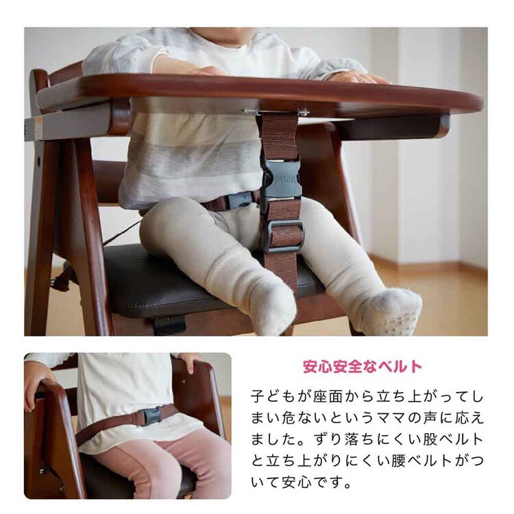 KATOJI 木製ワイドハイチェア ステップ切り替え 22418 22419