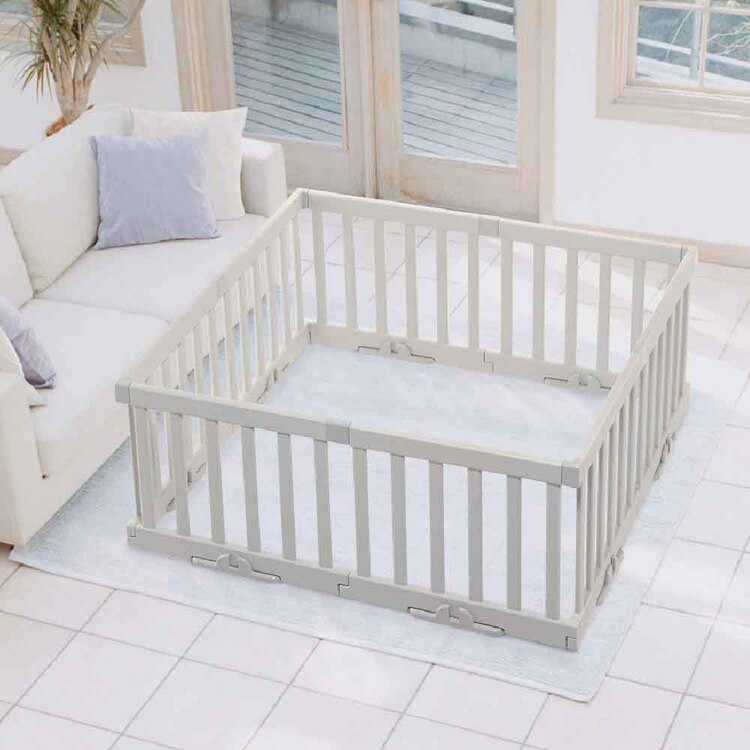 パーテーションにも使えるベビーサークル 8枚セット ライトグレー 120512 【プラザセレクト】