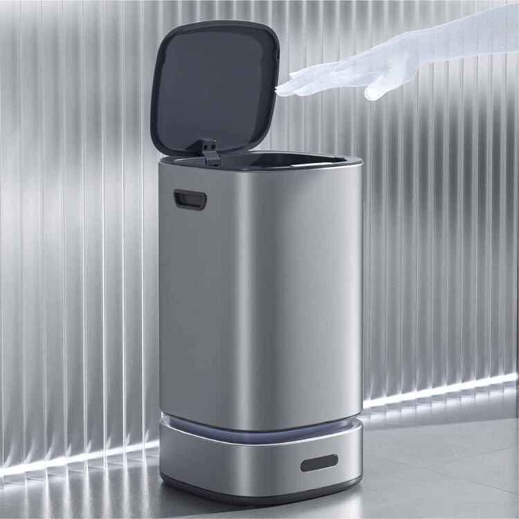 WINCOD 13Lスマートダストボックス 自動密閉･自動交換機能搭載 シルバー TH-SAT13-SL