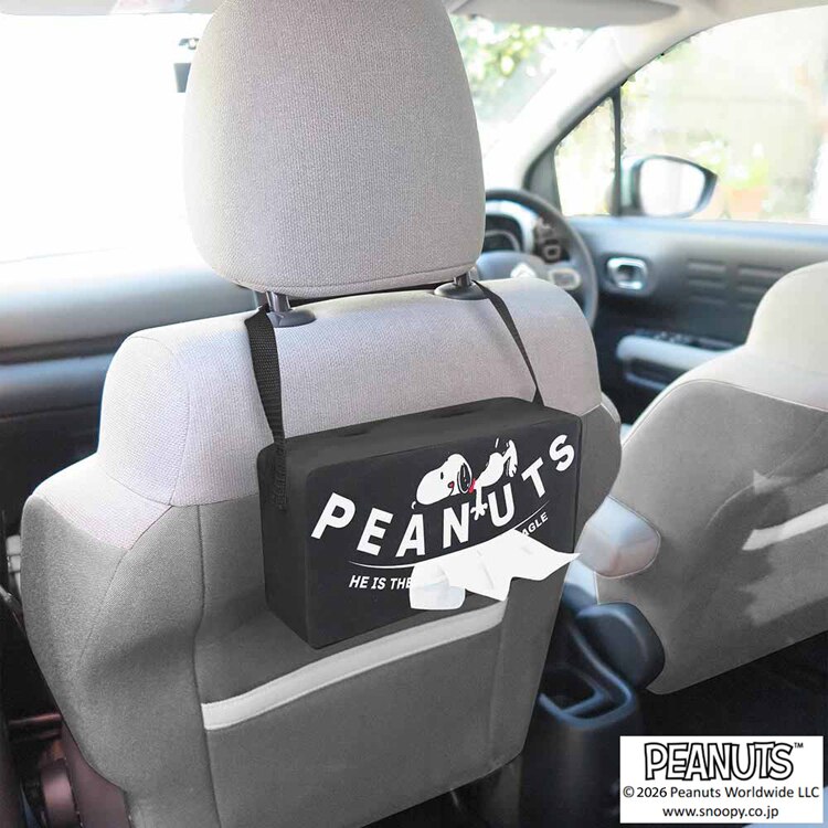 【倉庫登録】ティッシュケース スヌーピー ブラック SN3113 【プラザセレクト】