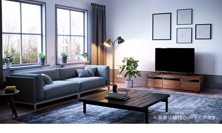 【時間帯指定不可】ボックステレビ台 125cm BTS-GD125U-WN ウォールナット4